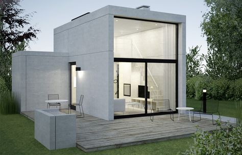 Home Designs Exterior, Concrete Houses, Modern Small House Design, Casa Country, Minimal House Design, Small House Design Plans, Modern Tiny House, Concrete House, Loft House