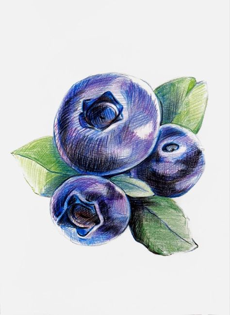 карандашами Food Color Pencil Drawing, Food Colored Pencil Drawings, Flower Sketches Colored Pencil, Colored Pencil Food Drawings, Color Pencil Drawing Reference, Pen Drawing Color, Small Colored Pencil Drawings, Landscape Drawing Colored Pencil, How To Colour With Pencils