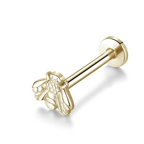 PRICES MAY VARY. BEE CARTILAGE STUD - Gold ; Gauge: 16G(1.2mm); Barbell Length: 5/16 inch (8mm); Bee Size:5 x 6mm. Please check the size of nose ring hoop carefully and select the most suitable size for yourself. DURABLE AND HYPOALLERGENIC - 316L surgical steel (nickel-free, lead-free, cadmium-free).You needn't worry about it will turn your skin green or infection. High polished surface without sharp edge so it is comfortable to wear .Match with suitable apparel for different occasion. MULTI-FUN Back Piercing, Back Piercings, Tragus Conch, Cartilage Stud, Labret Studs, Nose Rings Hoop, Tragus, Conch, Helix