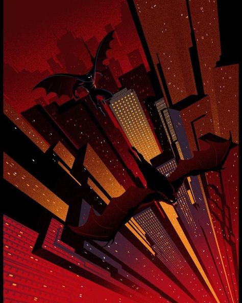 Batman: The Animated Series Leather Wings, Dark Deco, Castlevania Wallpaper, Superhero Cartoon, Dc Art, Batman Artwork, Batman The Animated Series, Batman Beyond, Art Deco Architecture