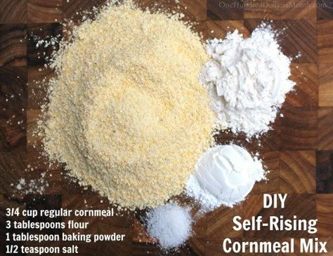 diy-self-rising-cornmeal-mix Self Rising Cornmeal Recipe, Self Rising Cornmeal, How To Make Cornmeal, Sweet Corn Muffins, Diy Spice Mix, Honey Cornbread Muffins, Cornmeal Recipes, Homemade Dry Mixes, How To Make Corn