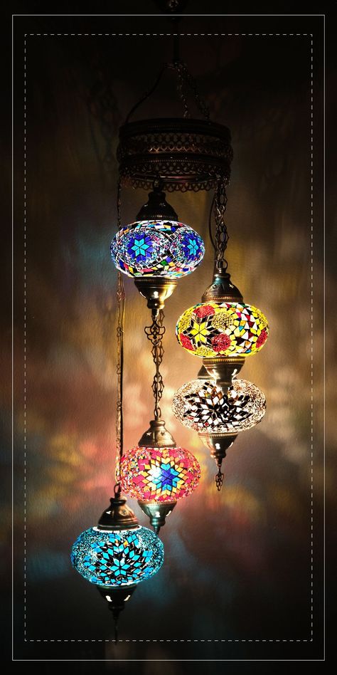 Turkish Pendant Light, Turkish Glass Lamps, Moroccan Lamps Hanging, Turkish Lamps Moroccan Style, Hippy House, Mosaic Ceiling, Hanging Globe Lights, Turkish Lanterns, Moroccan Chandelier