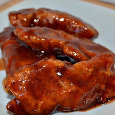 Slow cooker honey barbecue chicken tenders. Chicken breast tenderloins with barbecue sauce,mustard,honey and Worcestershire sauce cooked in slow cooker.Sweet&delicious! Barbecue Chicken Tenders, Honey Barbecue Chicken, Bbq Chicken Tenders, Easy Bbq Chicken, Slow Cooker Bbq Chicken, Honey Bbq Chicken, Recipes With Chicken, Chicken Tenderloin, Chicken Tenderloin Recipes