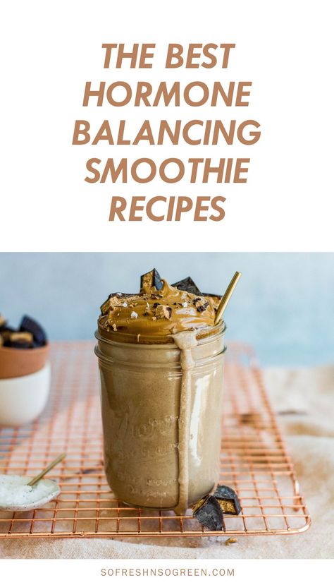 The best hormone balancing smoothie recipes. I'm sharing all the steps to make your hormone-balancing smoothies at home, and here are a few recipes to help get you started! #hormones #smoothierecipe Hormone Balancing Breakfast Recipes, Hormone Balancing Recipes For Women, Be Balanced Recipes, Period Smoothie Recipes, Hormonal Balance Recipes, Hormone Balancing Lunch Ideas, Hormone Feasting Foods, Hormone Feasting Recipes, Fab 4 Smoothie Recipes