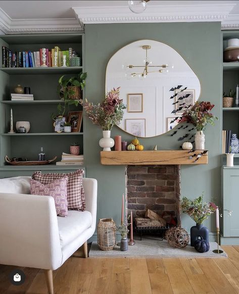 Alcove Ideas Living Room, Log Burner Living Room, Alcove Shelving, Snug Room, Living Room Wall Color, Victorian Living Room, Cosy Living, Living Room Decor Inspiration, Living Room Decor Fireplace