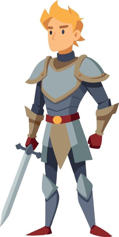 Simple Armor, Knight Vector, Knight Cartoon, Knight Illustration, Cartoon Knight, Knight In Armor, Armor Tutorial, Medieval Character, Knight Drawing