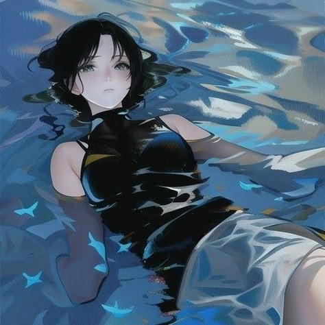 Girl In Water, Cute Bunny Cartoon, Anime Cover Photo, Anime Wall Art, Anime Poses Reference, Cute Anime Pics, Art Inspiration Drawing, Anime Poses, الرسومات اللطيفة