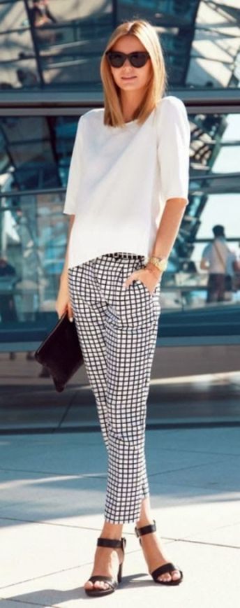 Black White Outfit, Checkered Pants, Corporate Fashion, Summer Work Outfits, Outfit Trends, Business Outfit, Inspired Outfits, Work Wardrobe, 가을 패션