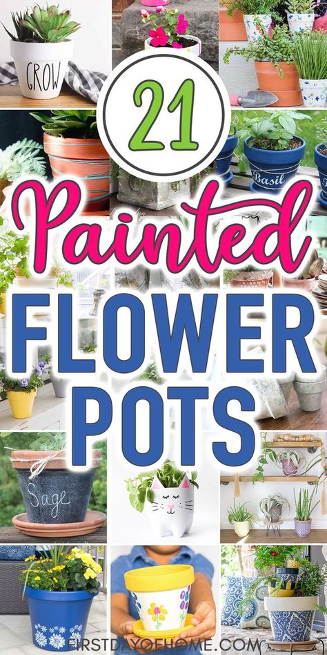 Decorating Clay Pots, Decoupage Flower Pots, Decorate Flower Pots, Painting Terracotta Pots, Painting Flower Pots, Flower Pot Painting, Painted Flower Pot, Pot Painting Ideas, Pots Crafts