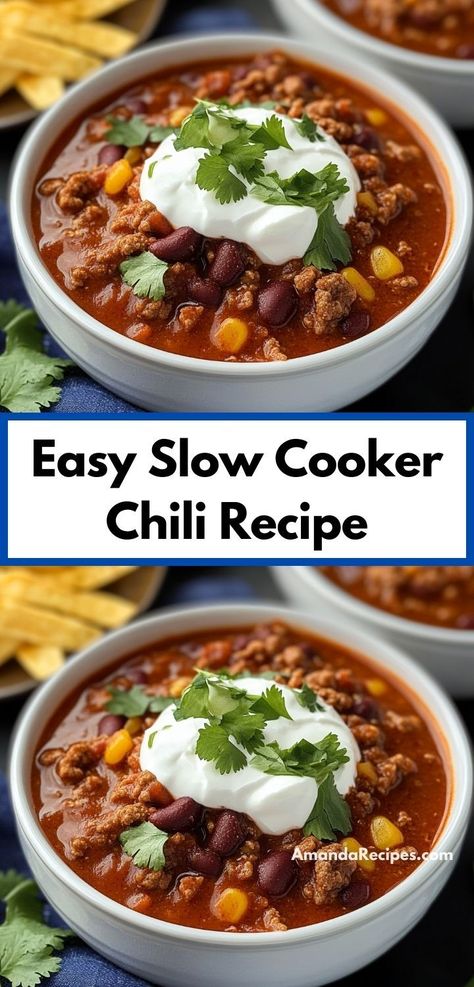 Searching for a chili recipe crockpot? This Easy Slow Cooker Chili is a must-try! It’s an easy chili recipe perfect for slow cooker meals and dinner ideas for two or a cozy dinner for family. Easy Slow Cooker Chili, Crockpot Chili Recipe, Slow Cooker Chilli, Easy Chili Recipe Crockpot, Chilli Con Carne Recipe, Slow Cooker Chili Easy, Con Carne Recipe, Slow Cooker Chili Recipe, Slow Cooker Lentils