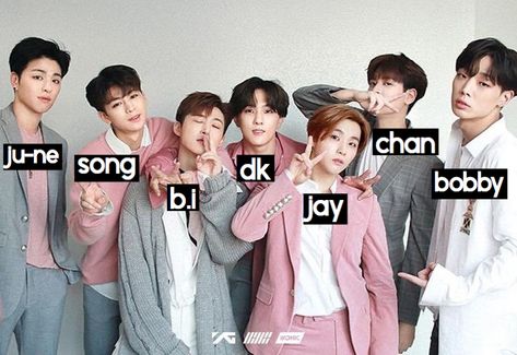 K-pop Group Names, Straykids Group Photo With Names, All Kpop Groups Names, Enhypen Members Names All, Ikon Members Name, Ikon Kpop, Ikon Member, Anime Makeup, Anime Cover Photo