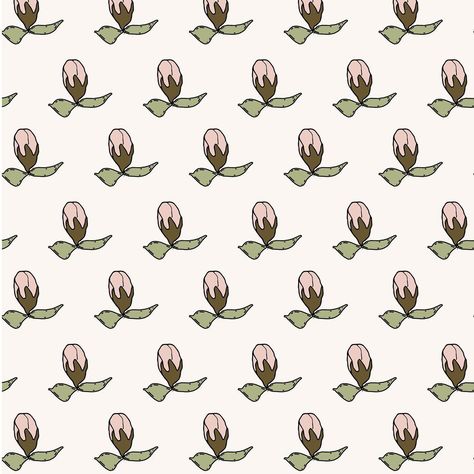 Brick style composition repeating pattern of hand drawn rose bud #surfacepatterndesign Drawn Rose, Line Print, Roses Drawing, Rose Bud, Design Course, Design Challenges, Surface Pattern Design, Repeating Patterns, Surface Pattern