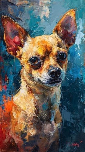 Dog Painting Pop Art, Chihuahua Painting, Chihuahua Drawing, Dog Caricature, Pet Portrait Paintings, Dog Portraits Painting, Dog Portraits Art, Chihuahua Art, Bulldog Art