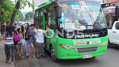 A Modern Public Transport Vehicle, Replacing The Older Style Philippine Jeepney. Philippine Jeepney, Childrens Music, Older Style, Older Fashion, Cebu, Public Transport, Stock Video, Stock Footage, Philippines