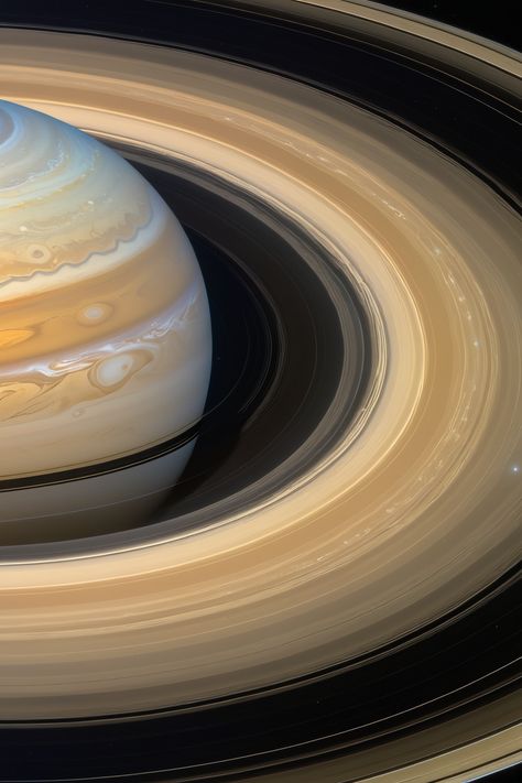 Saturn's rings at maximum tilt! Sunlight creates a prism effect, revealing subtle colors and textures in this ultra HD space photo. A breathtaking view! Saturn Close Up, Saturn Real Photo, Saturn Aesthetic Planet, Planets With Rings, Super Saturn, Saturn Color, Cosmic Witchcraft, Planet With Rings, Saturn Rings