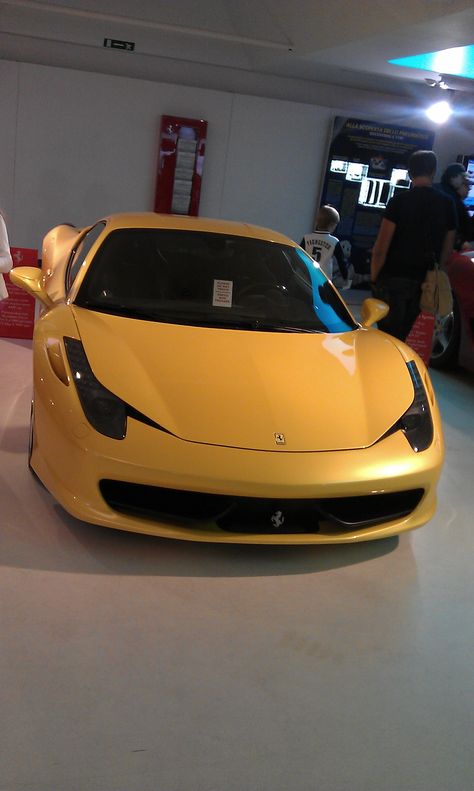 Yellow Ferrari 458 Italia Taken at the Ferrari museum in Maranello Ferrari 458 Italia Yellow, Ferrari Museum, Ferrari 458 Italia Spider, Yellow Ferrari, Italian Products, Ferrari 458 Italia, Ferrari Car, Ferrari 458, Ferrari