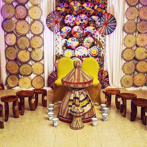 Traditional event ideas! #habesha #wedding #ideas #decor #melse #melsi #Repost @daniel_okbat ・・・ Beautiful Ethio Eritrean Cultural Backdrop , Mesob design made by small cultural stuff #culture #ethiopianwedding #eritreanwedding #habeshabrides #habeshawedding #habeshabride #backdrop #mesob #talent #creative #africansweetheartweddings #yycweddingplanner #rustic #rus... Ethiopian Melse Decoration, Ethiopian Decor, Eritrean Wedding, Eritrean Culture, Habesha Wedding, Ethiopian Wedding, Ethiopian Traditional Dress, Wedding Backdrop Design, Traditional Wedding Decor