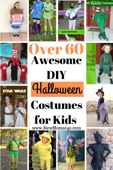 How to make halloween costumes kids will love Easy DIY no sew, sew Halloween costumes. Kitty Cat Costume #diycostume #diyhalloween #kidshalloweencostume #DIYcatcostume #skeleton #cat #ghost #pinecone #nahal #legomovie #TMNT #babyshark #chicken #giraffe #cookiemonster #troll #moana #Maui #fairy #peterpan #starwars Make Halloween Costumes, Sew Halloween, Halloween Diy Kids, Halloween Costumes You Can Make, Original Halloween Costumes, Sew Halloween Costume, Creative Halloween Costumes Diy, Moana Maui, Skeleton Cat