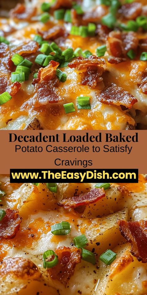 Discover the ultimate comfort dish with this Loaded Baked Potato Casserole recipe! Perfect for family dinners, potlucks, or cozy nights in, this creamy, cheesy treat is easy to customize with your favorite toppings. Featuring russet potatoes, sour cream, cheddar cheese, and crispy bacon, it's a dish everyone will love. Elevate your cooking skills and enjoy every bite of this mouthwatering casserole that warms hearts and satisfies cravings! #BakedPotatoCasserole #ComfortFood #PotluckIde Baked Potatoes Casserole Loaded, Jalapeno Popper Potato Casserole, Stuffed Baked Potato Casserole, O’brien Potato Casserole, Loaded Baked Potato Casserole Recipe, Potato Casseroles For A Crowd, Loaded Potatoes Casserole, Loaded Potato Casserole Recipes, Easy Potato Casserole Recipes