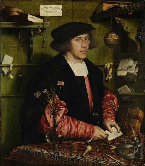 Portrait of the Merchant Georg Giese, 1532. Oil and tempera on oak, Berlin State Museums. Hans Holbein The Younger, Noli Me Tangere, Hans Holbein, Istoria Artei, Jan Van Eyck, Hieronymus Bosch, Albrecht Durer, People Reading, Henry Viii