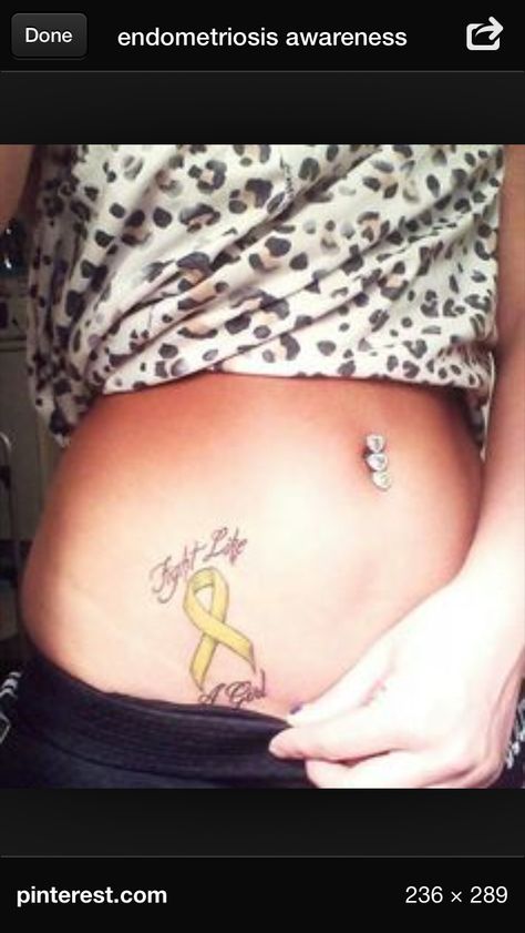 Endometriosis tattoo Yellow Ribbon Tattoos, Crohns Tattoo, Awareness Tattoo, Ribbon Tattoos, Warrior Tattoo, Yellow Ribbon, Tattoo Trends, Couple Tattoos, Creative Tattoos