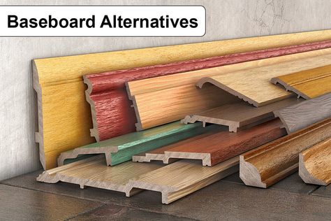 10 Baseboard Alternatives to Consider for Your Home - MellowPine No Miter Baseboards, Baseboard Alternative Ideas, Cheap Baseboard Ideas, Trim Alternatives, Bathroom Baseboard Ideas, Floor Trim Ideas Baseboards, No Baseboards, Modern Baseboards And Trim, Rental Updates