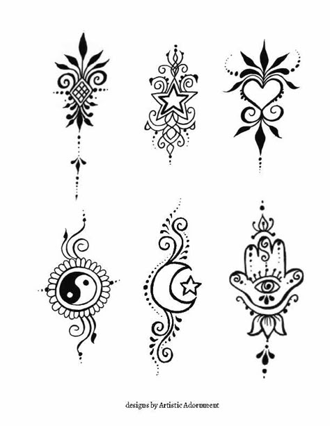 Henna Moon Design, Henna Designs Arm, Henna Moon, Atrapasueños Tattoo, Henna Doodle, Henna Tattoo Designs Arm, Henna Tattoo Stencils, Moroccan Henna, Cute Henna Tattoos