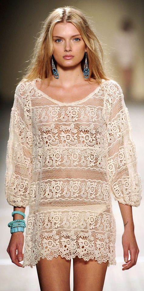 Isabel Marant Dress, Lily Donaldson, Dress Beach, Lace Fashion, Lace White Dress, Bohemian Chic, Lace Mini Dress, Fashion Details, Isabel Marant