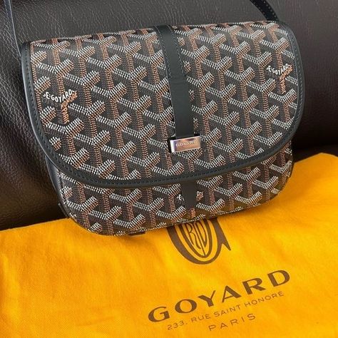 Goyard Belvedere Pm Outfit, Black Goyard Bag, Goyard Crossbody Bag, Goyard Belvedere Pm, Goyard Belvedere, Everyday Crossbody Bag, Mens Designer Bag, 2023 Wishlist, Cross Hands