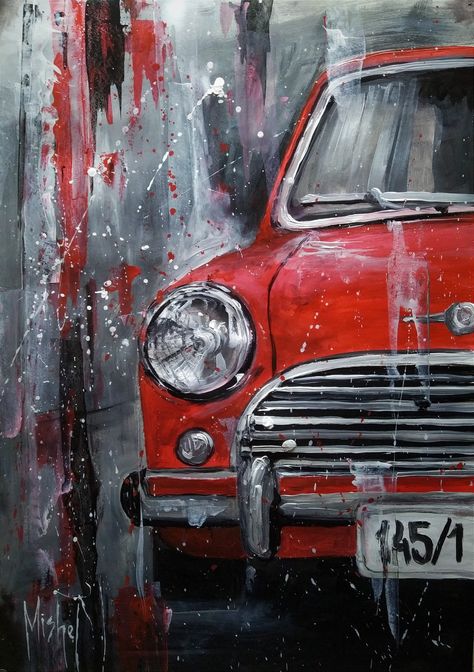 Car Abstract Painting, Transport Art Gcse, Car Acrylic Painting, Car Oil Painting, Car Canvas Painting, Cars Artwork, Road Painting, Joker Drawings, Floral Paintings Acrylic