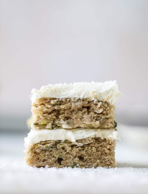 Zucchini Bars with Cream Cheese Icing Zucchini Desserts, Bread Zucchini, Zucchini Bars, Desert Food, Zucchini Cookies, Zucchini Recipes Dessert, Bars With Cream Cheese, Dessert Squares, Lemon Cream Cheese Frosting