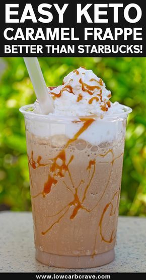 Keto Caramel Frappe, Low Carb Coffee Smoothie, Low Carb Beverages, Low Carb Caramel Frappe, Healthy Caramel Frappe Recipe, Keto Caramel Frappuccino, Keto Frappe Recipe Homemade, Keto Iced Coffee Drinks, Thm Coffee Drinks