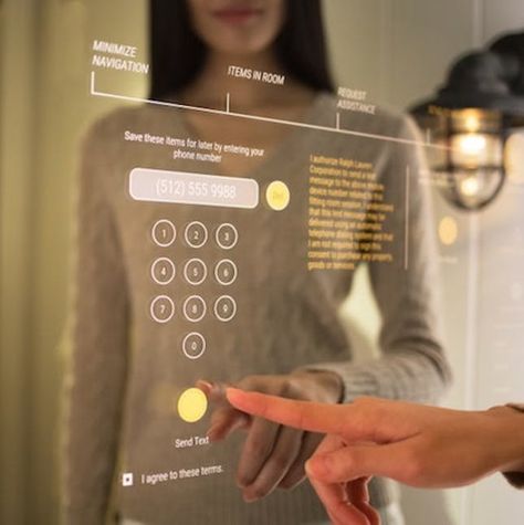 This might be the most exciting dressing room news ever. App Campaign, Hotel Technology, Clueless Closet, Retail Technology, Gui Design, Smart Mirror, Send Text, Dressing Rooms, Magic Mirror