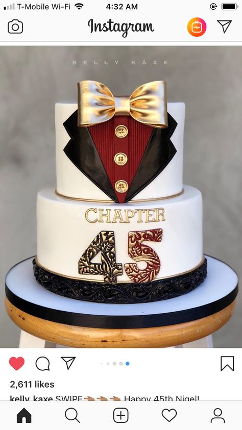 53 Birthday Cake For Men, Double Decker Cake Design, 57th Birthday Cake Man, 45 Birthday Cake For Men, 45th Birthday Cake Men, Cakes For Pastors, 45th Birthday Cake, 60th Bday Cake For Dad, Father's Birthday Cake Design