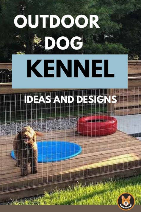 dog kennel ideas Fenced Dog Run Ideas Backyard, Dog Kennel Designs Diy Outdoor, How To Build A Dog Kennel Outdoor, Large Dog Pens Outside, Indoor Outdoor Dog Run, Outside Dog Pen Ideas, Outdoor Pet Enclosure Dogs, Outdoor Dog Kennel Ideas Diy, Dog Space In Garage