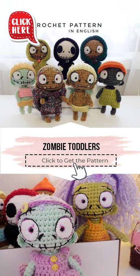 Crochet Zombie Pattern Free, Zombie Crochet Pattern Free, Halloween Amigurumi Free Pattern, Easy Crochet Halloween, Crochet For Halloween, Easter Bunny Ideas, Crochet Bunny Patterns, Zombie Crochet, Free Halloween Crochet