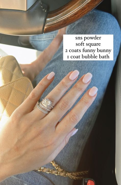 Bubble Bath Sns, Pink Clear Nails, Beige Nails Design, Gel Manicure Colors, Sns Nails Colors, Sns Nails, Subtle Nails, Shellac Nails, Hair Skin Nails