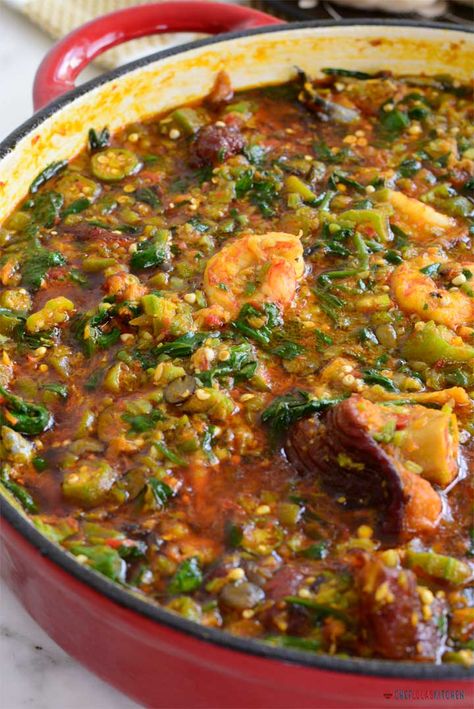 Okro Soup, Okra Soup Recipe, Okra Soup, Soup With Spinach, Okra Stew, Nigeria Food, African Recipes Nigerian Food, Ghanaian Food, West African Food