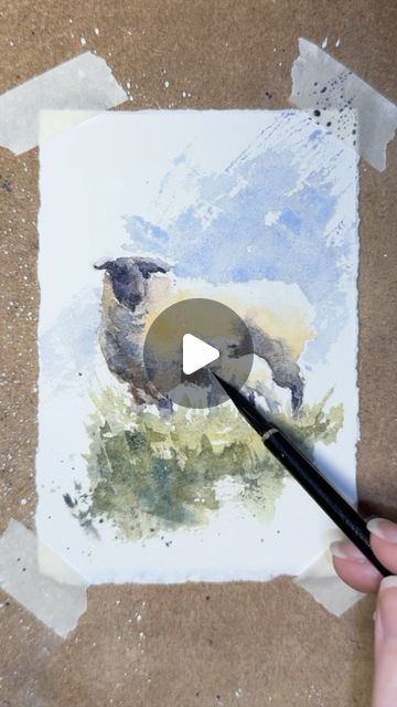 Rebecca Rogers on Instagram: "Sketchy little study of a sheep and lamb   #watercolorsketch #aquarelle #watercolours #paintingprocess #artreels #watercolorpractice" Watercolor Sheep Tutorial, Watercolor Sheep Paintings, Watercolour Sheep, Watercolor Lamb, Sheep Watercolor, Watercolor Sheep, Sheep Pictures, Black Faced Sheep, Water Ideas