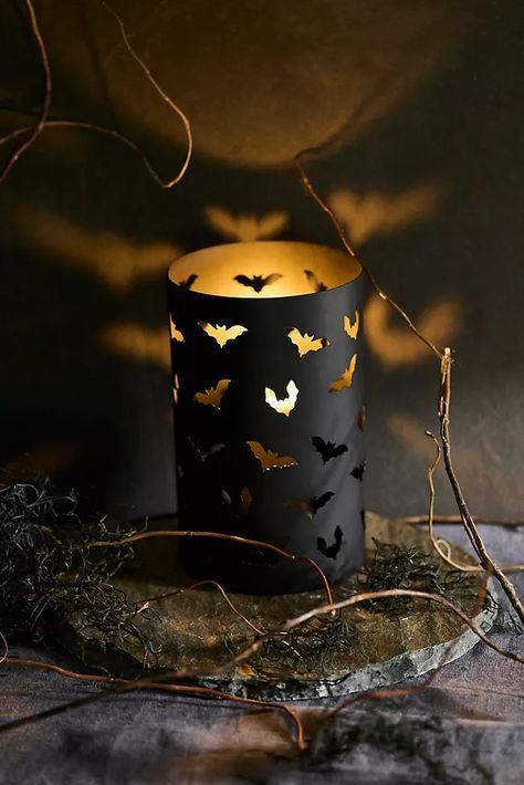 Halloween Décor & More | Anthropologie Anthropologie Halloween, Spooky Shadows, Halloween Candle Holder, The Foggy Dog, Halloween Trends, Halloween Candle, Halloween Door Mat, Pinterest Contest, Fall Bows