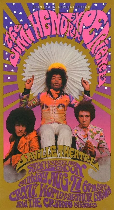 Jimi Hendrix Tattoo, Bands Posters, Poster Konser, Jimi Hendrix Album, Jimi Hendrix Woodstock, Wes Wilson, Jimi Hendrix Art, Jimi Hendrix Poster, Trendy Music