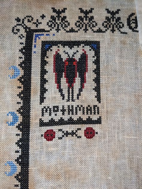 I have a Mothman! #CryptSAL from @thewitchystitcher #Cryptids #CrossStitch #Crafts #CrossStitchersOfIG #CrossStitcher #CrossStitchLove #CrossStitching #XStitch #XStitcher #Instastitch #CrossStitchersOfInstagram #CountedCrossStitch #XStitchersOfInstagram #CrossStitchAddict #XStitching #Stitchery Mothman Cross Stitch, Witchy Stitcher, Pokemon Cross Stitch Patterns, Pokemon Cross Stitch, Colorwork Knitting, Cross Stitch Love, Cross Stitching, Art Stuff, Counted Cross Stitch