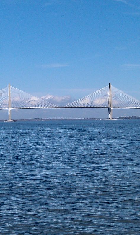 Cooper River Bridge/ now Ravenel Bridge, Charleston Ravenel Bridge Charleston, Charleston Bridge, College Of Charleston, Charleston Travel, River Bridge, Morning Walk, Road Trip Planning, Summer Memories, Charleston South Carolina