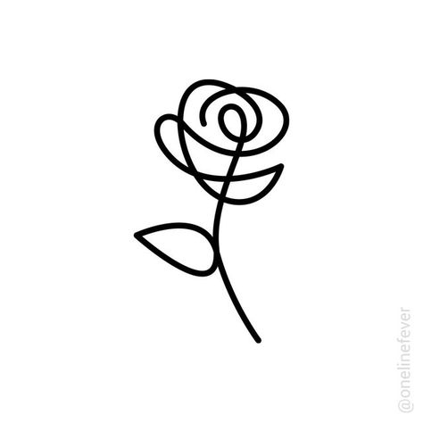 Rose Doodle Simple, Single Line Rose, Line Art Rose, Simple Rose Tattoo, Rose Signature, Special Jeans, Rose Line Art, Circus Illustration, Thumb Tattoos