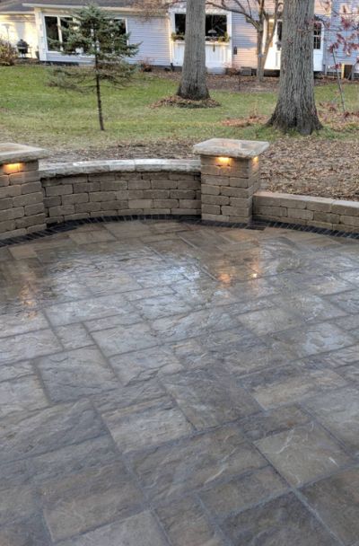 43 Stamped Concrete Patio Design Ideas - Sebring Design Build Patio Design Layout Backyard Ideas, Stamped Concrete Patio With Fire Pit, Stained Concrete Patio, Patio Floor Ideas, Stamped Concrete Colors, Decorative Concrete Patio, Stamped Concrete Patio Designs, Stamped Concrete Patterns, Poured Concrete Patio