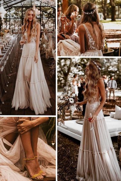 Boho Wedding Dresses, Wedding Dress Champagne, Martha Stewart Weddings, Garden House, Best Wedding Dresses, Bridal Wedding Dresses, Wedding Dress Styles, Boho Wedding Dress, Beach Wedding Dress