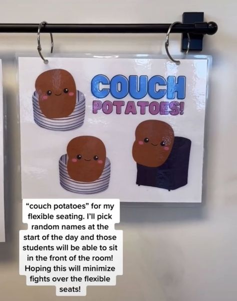 Classroom With Couch, Classroom Couch, Flexible Seating, Couch Potato, Classroom Themes, Classroom Organization, Classroom Management, Teaching Ideas, Potato