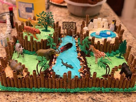 Zoo Birthday Cake, Zoo Animal Cakes, Zoo Cake, Zoo Birthday Party, Animal Birthday Cakes, Dinosaur Birthday Cakes, Jungle Birthday Party, Safari Cakes, Zoo Birthday