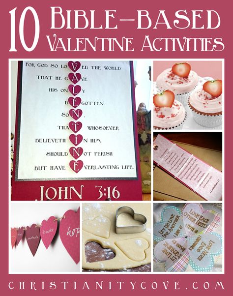 If you are looking for some new ideas for Valentines Day, we have put together a list of 10 beautiful Bible-based Valentine activities, crafts and snacks.  Each activity includes a touching Bible lesson that will deepen the meaning of the project.  Share these activities with your children, friends and loved ones, and give them the gift of a deeper meaning to Valentines Day! Valentine Verses, Church Valentines, Christian Valentines, Christian Crafts, Valentine Dinner, Valentine Activities, Valentine Crafts For Kids, Valentine Projects, John 3 16