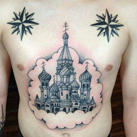 St. Basil's cathedral tattoo Russian Jail Tattoo, Russian Cathedral Tattoo, Prison Tattoo Meanings, Russian Cathedral, Russia Tattoo, Jail Tattoos, Cathedral Tattoo, Russian Prison Tattoos, Church Tattoo